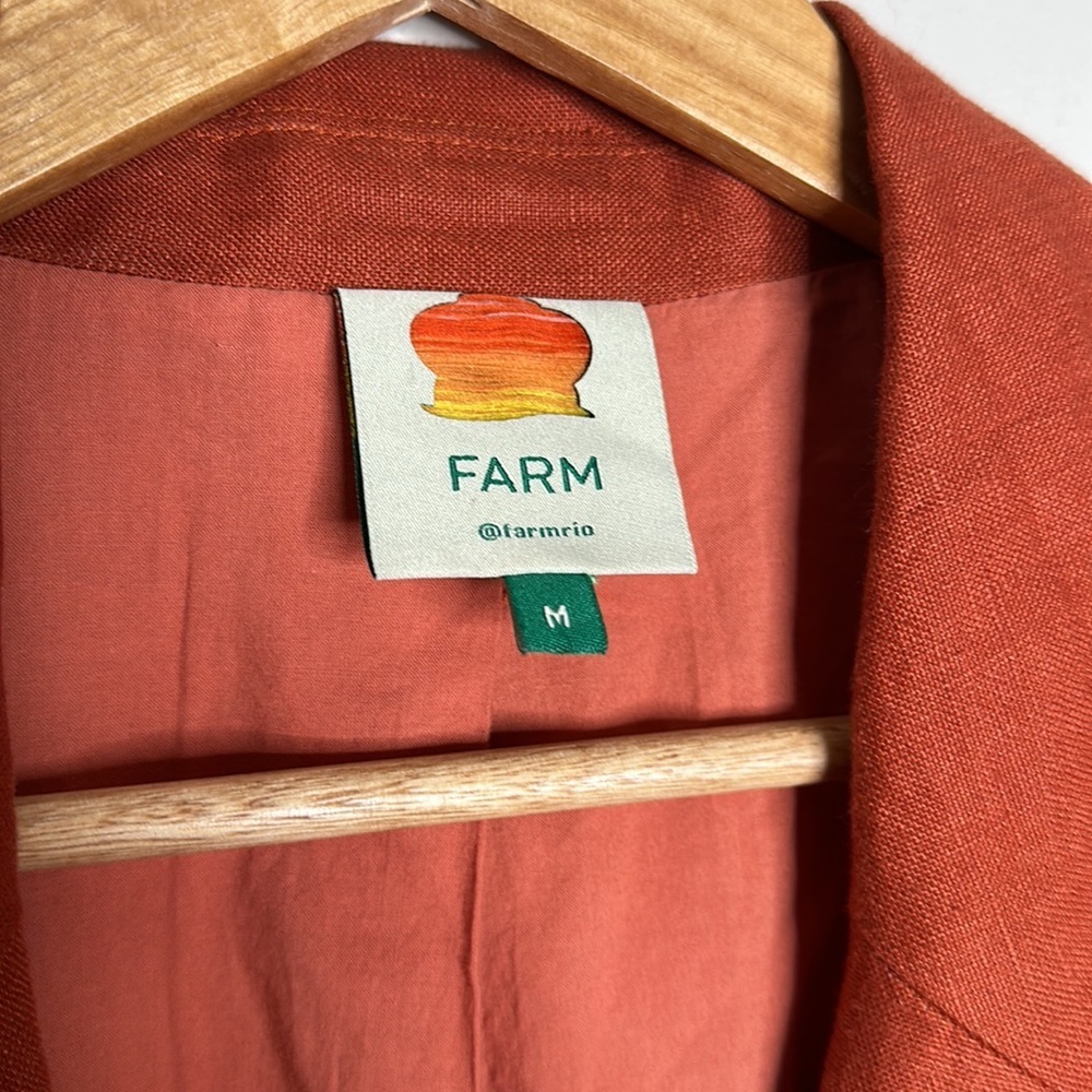 FARM Rio Rust Orange Linen Blazer - Picture 6 of 12
